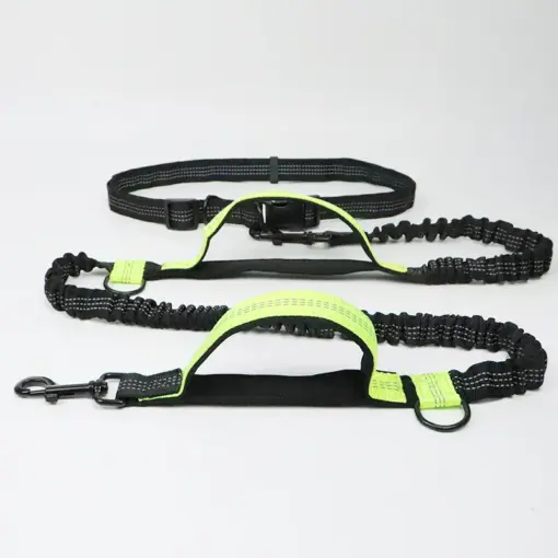 Hands Free Dog Leash for Medium and Large Dogs - Durable Dual Handle Waist Leash with Reflective Bungee for Running; Walking; Training; Hiking - Image 3